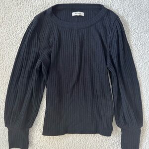 Madewell Black Ribbed Knit Top
